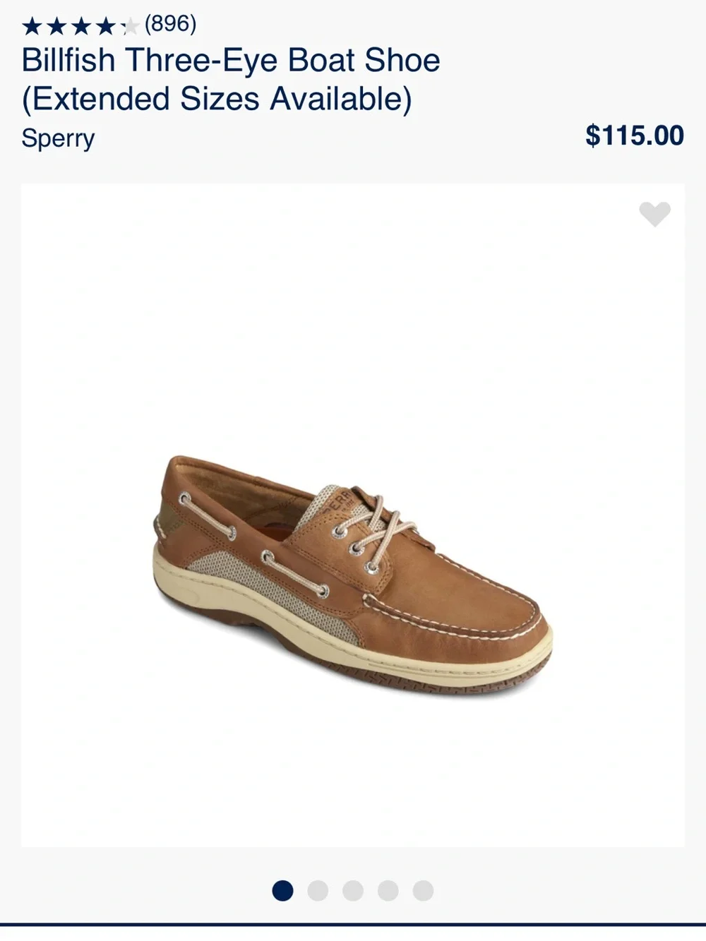 Sperry Men's Tan Leather 2-Eye Boat Shoes